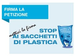 stop sacchetti di plastica