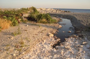 scarico che giunge a mare