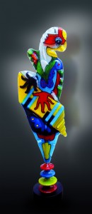 IL COMPOSITORE, 2011-scultura in vetro cm. 213x60