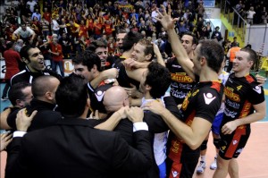 La gioia della Callipo a fine match La gioia della Callipo a fine match