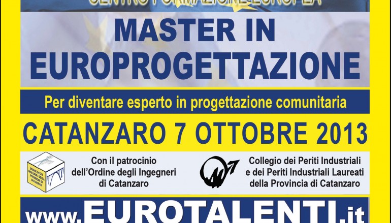 Master in Europrogettazione dal 7 al 9 ottobre 2013 a Catanzaro