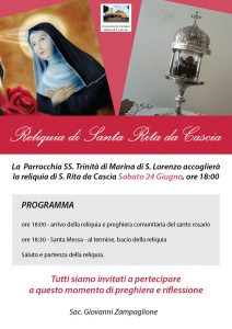 locandina reliquia santa rita