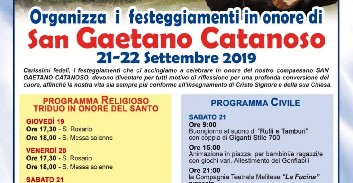 Festa San Gaetano Catanoso 2019 a Chorio