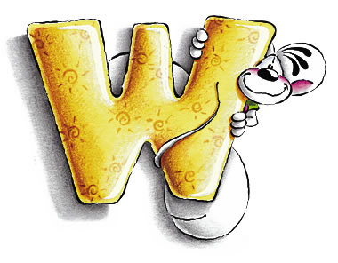 alfabeto diddl lettera : w