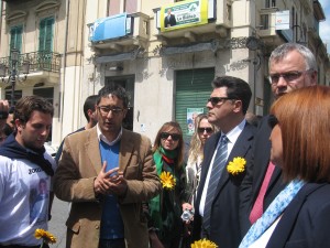 Paolo cicciu' con Talarico , Nicolò e Musella all'arrivo della Maratona
