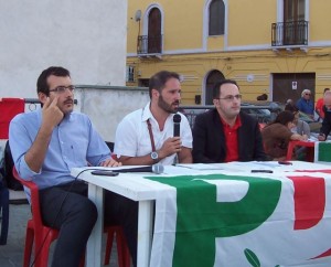 da sin Salvatore Scalzo, Vincenzo Marino (coordinatore pd Pentone) e Luigi Rocca