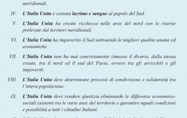 Cosenza, il Movimento per le Autonomie detta i Comandamenti dell’Italia Unita