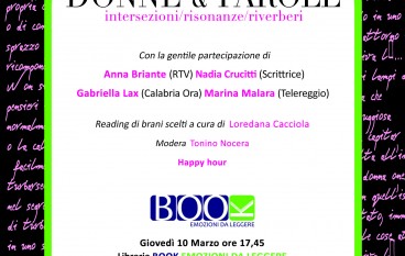 Reggio Calabria, evento Donne e Parole presso la Libreria Book emozioni da leggere
