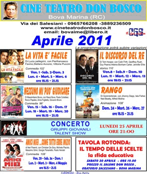 cineteatro don bosco, programma di aprile 2011