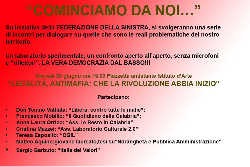 Cominciamo da Noi - Legalità, Antimafia