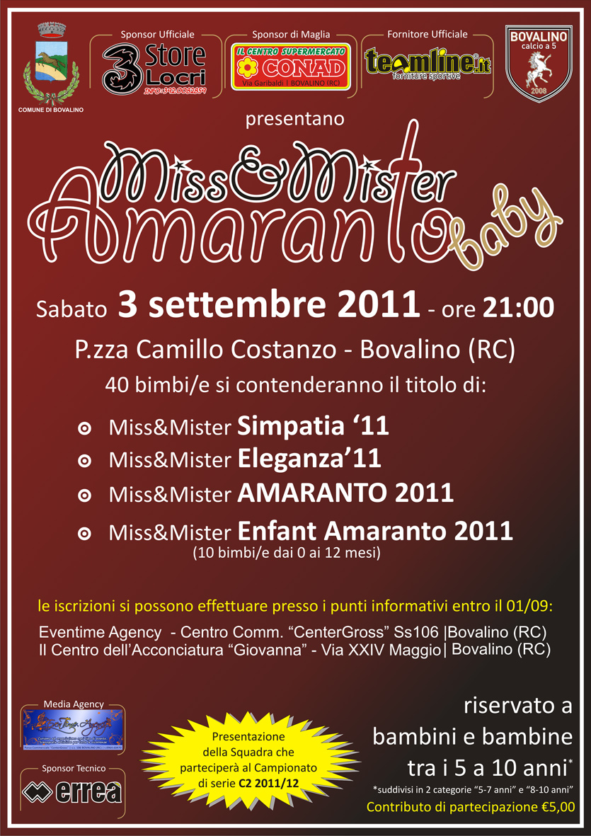 Locandina Miss&Mister Amaranto