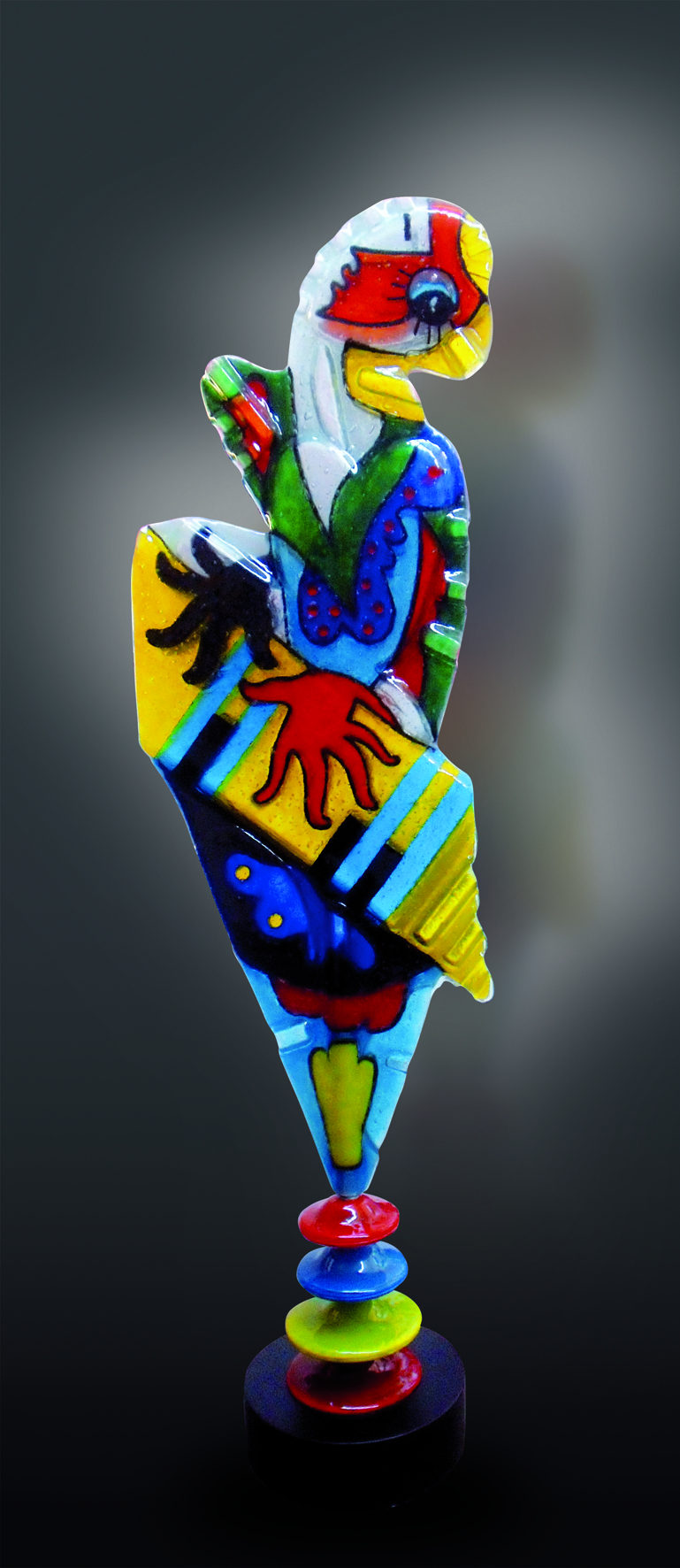 IL COMPOSITORE, 2011-scultura in vetro cm. 213x60