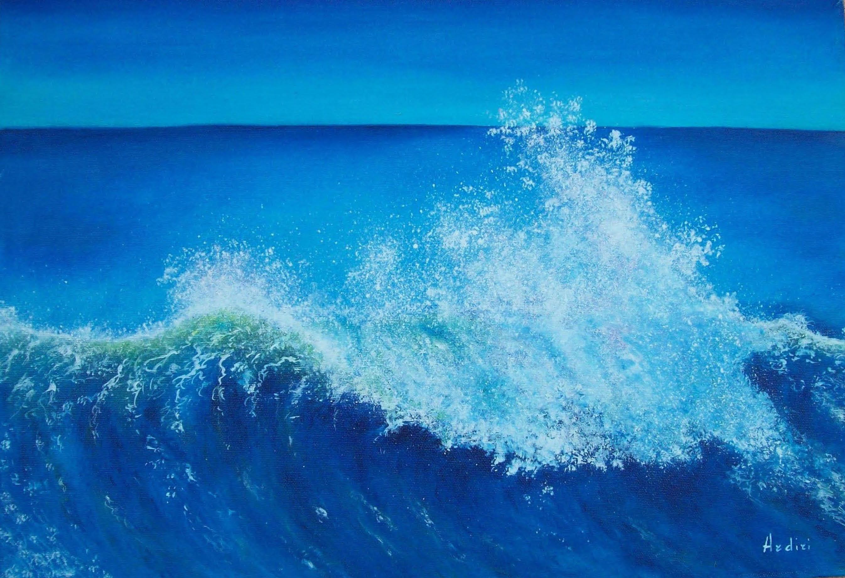 LA GRANDE ONDA - olio su tela cm. 35 x 50