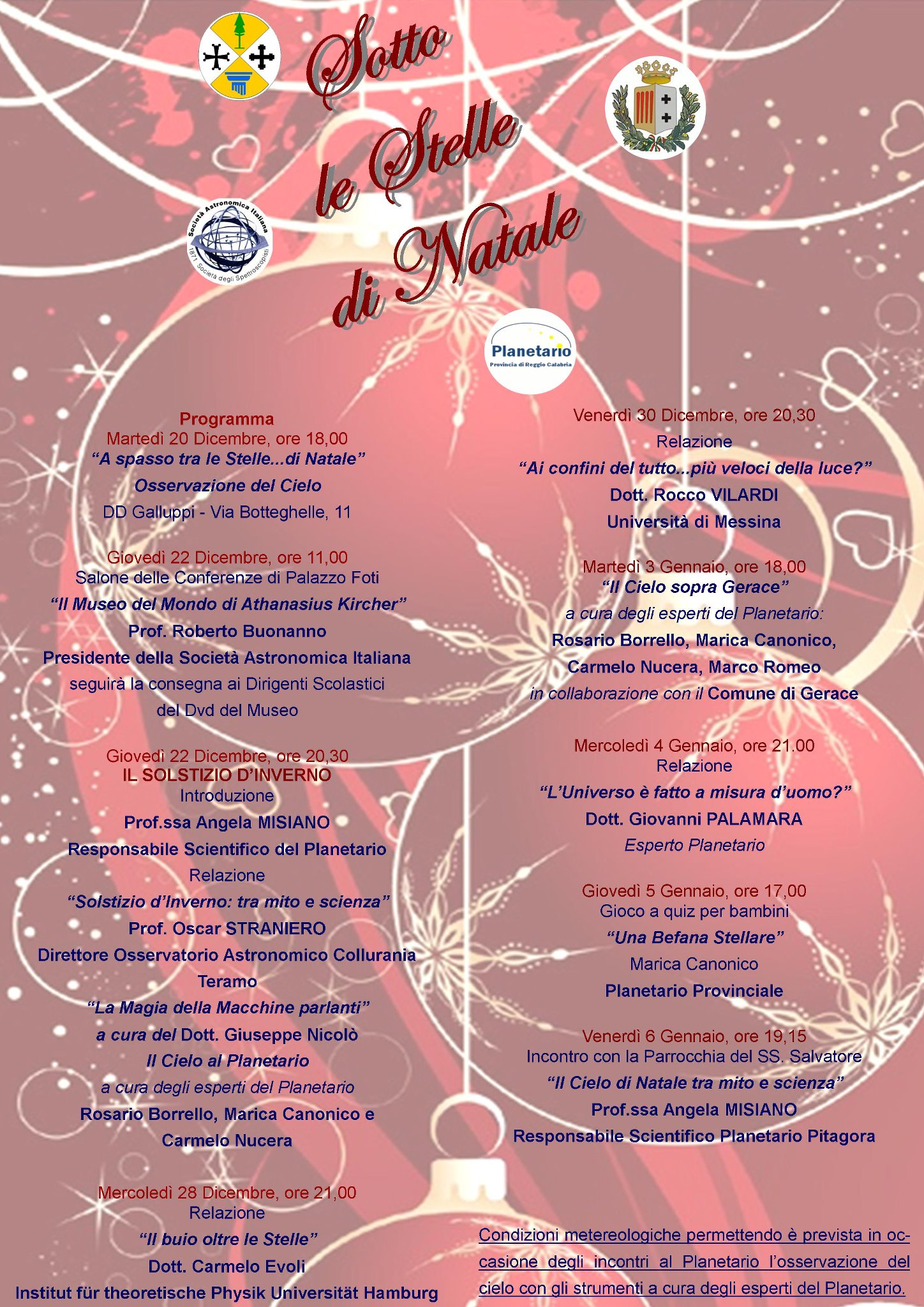 Locandina Planetatario Natale 2011