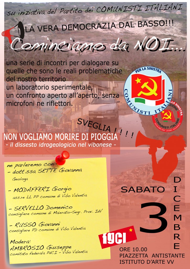 volantino 3 dicembre pdci