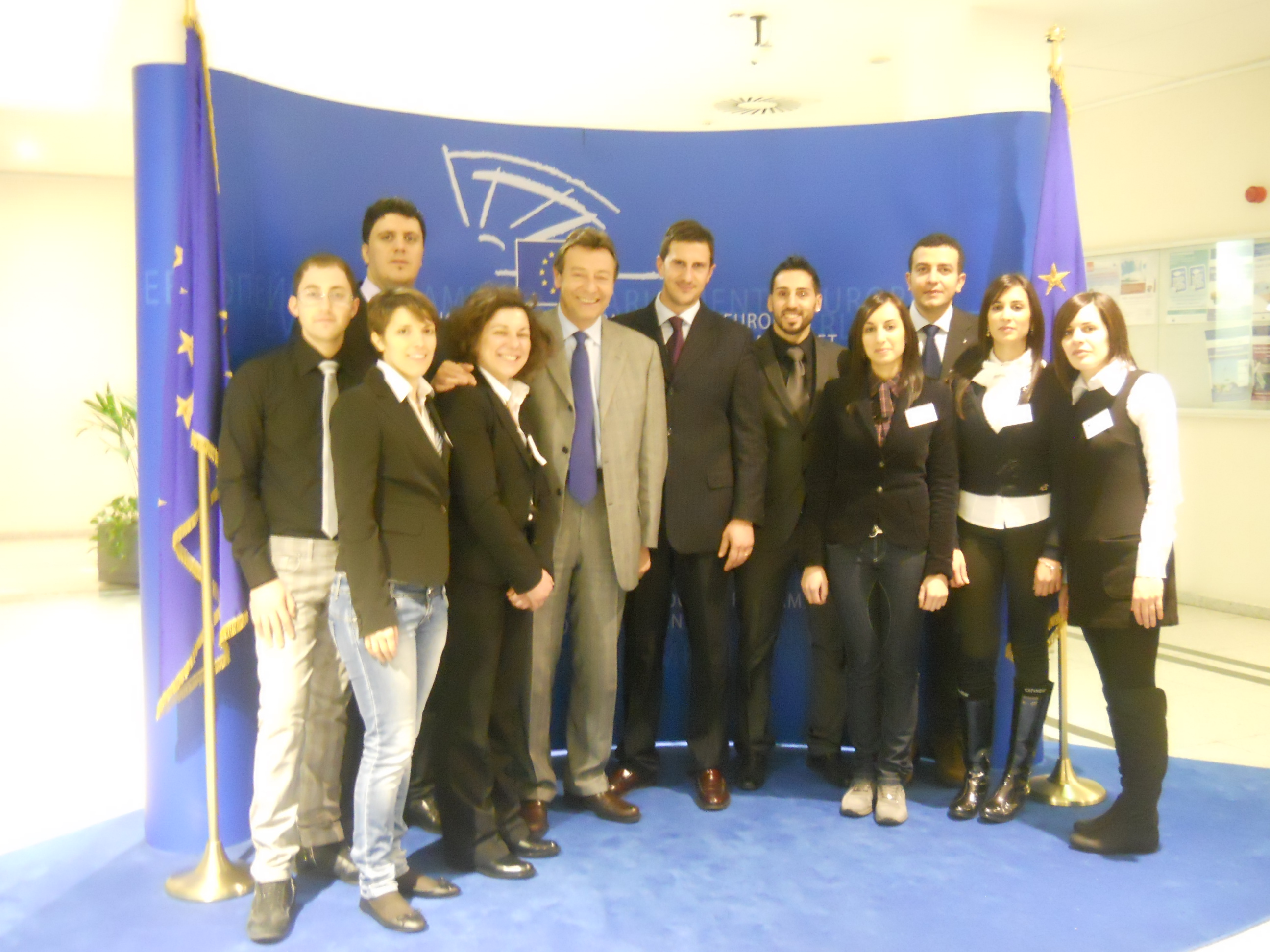 I laureati con De Rose e Baldassarre al Parlamento Europeo