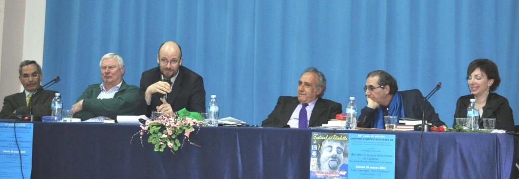 Claudia Rende con Bruni, Vivone, Agresti, Kunert e Faillace relatori al convegno sul dialetto