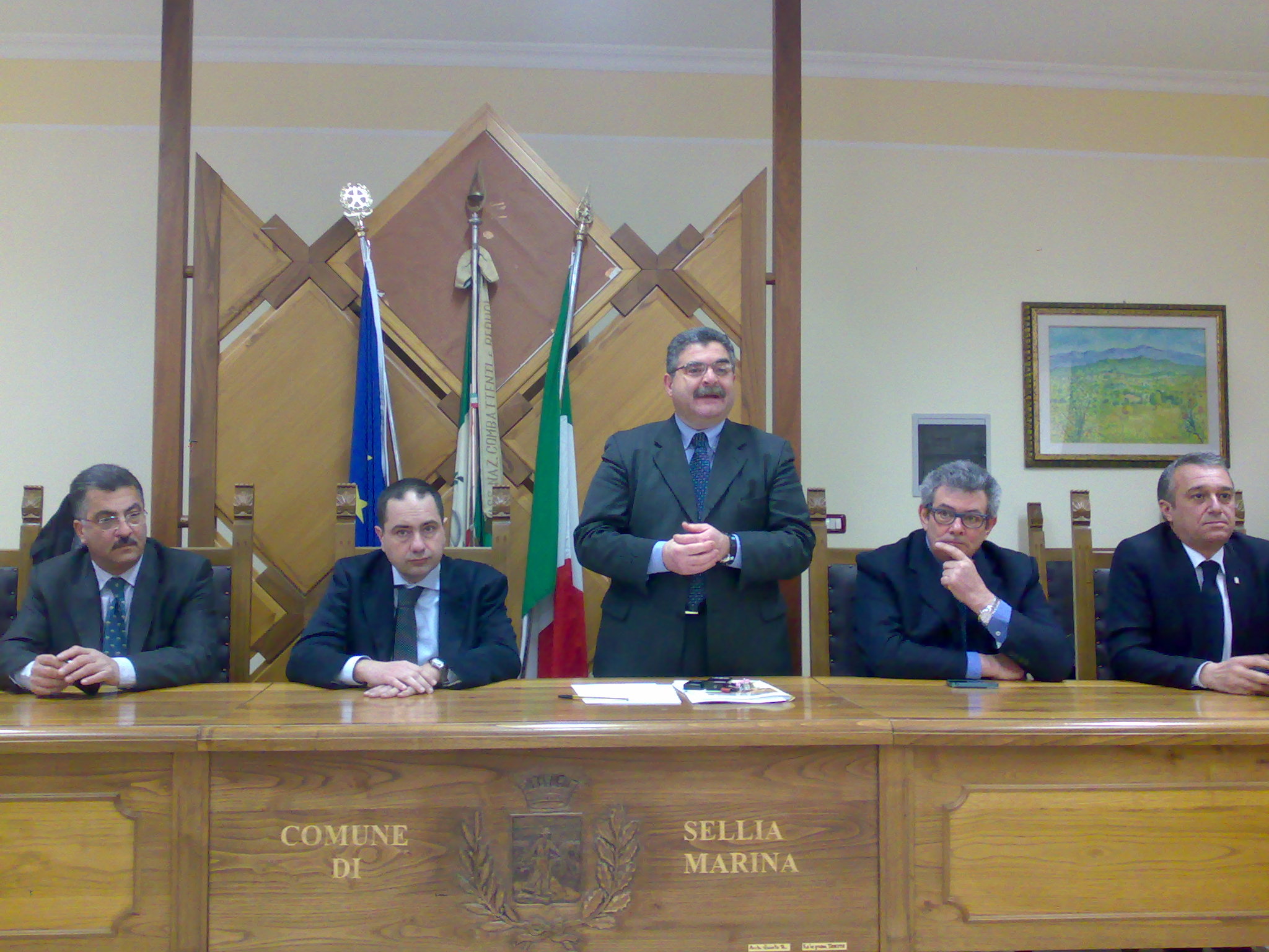 SelliaMarina. Sindaco Amelio con Naccari e Salerno