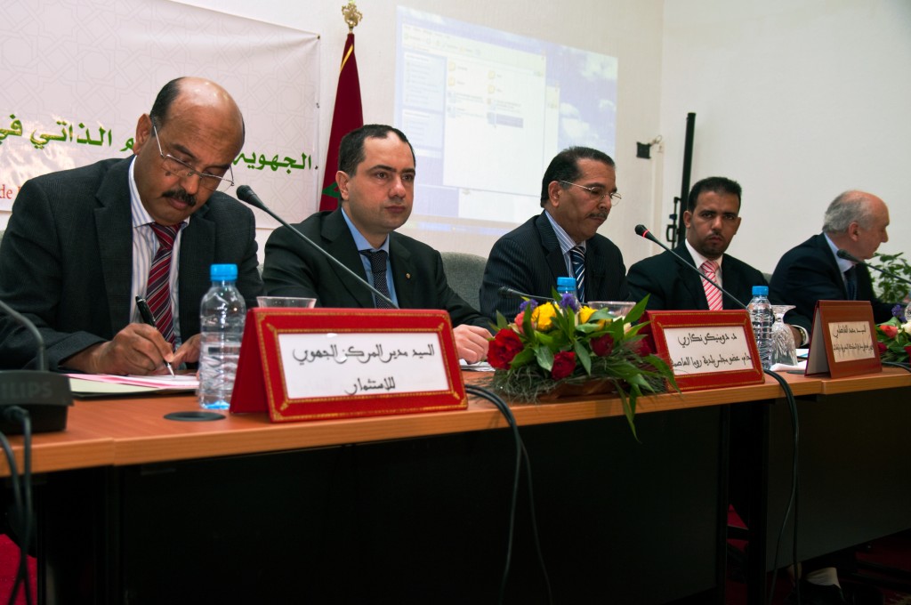 l'on. Naccari insieme ai leader marocchini durante la conferenza