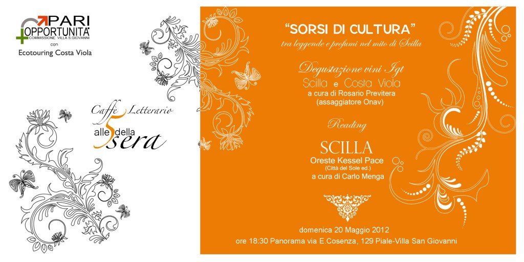 SORSI DI CULTURA - 20 maggio a Villa San Giovanni