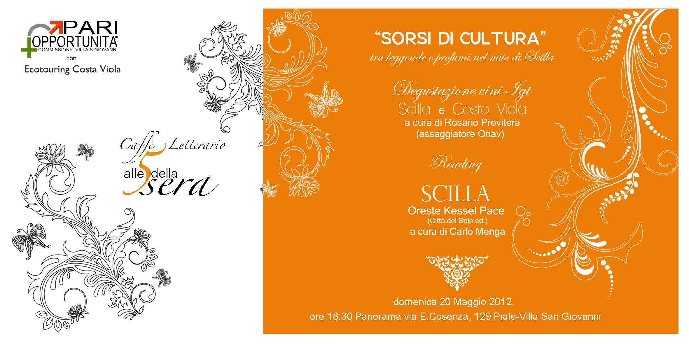 SORSI DI CULTURA - 20 maggio a Villa San Giovanni