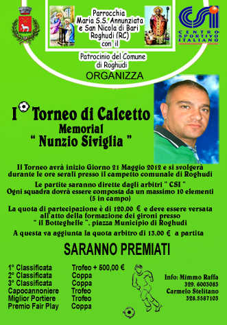 locandina memorial nunzio siviglia