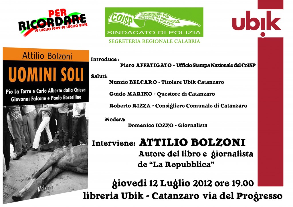 COISP CALABRIA - PRESENTAZIONE DEL LIBRO UOMINI SOLI