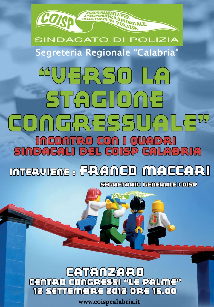 COISP CALABRIA - INCONTRO QUADRI SINDACALI IL 12.09.12, LOCANDINA