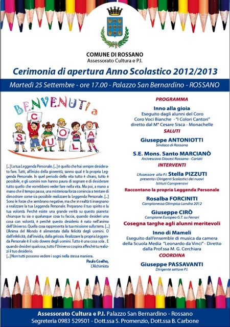 MANIFESTO BENVENUTI A SCUOLA