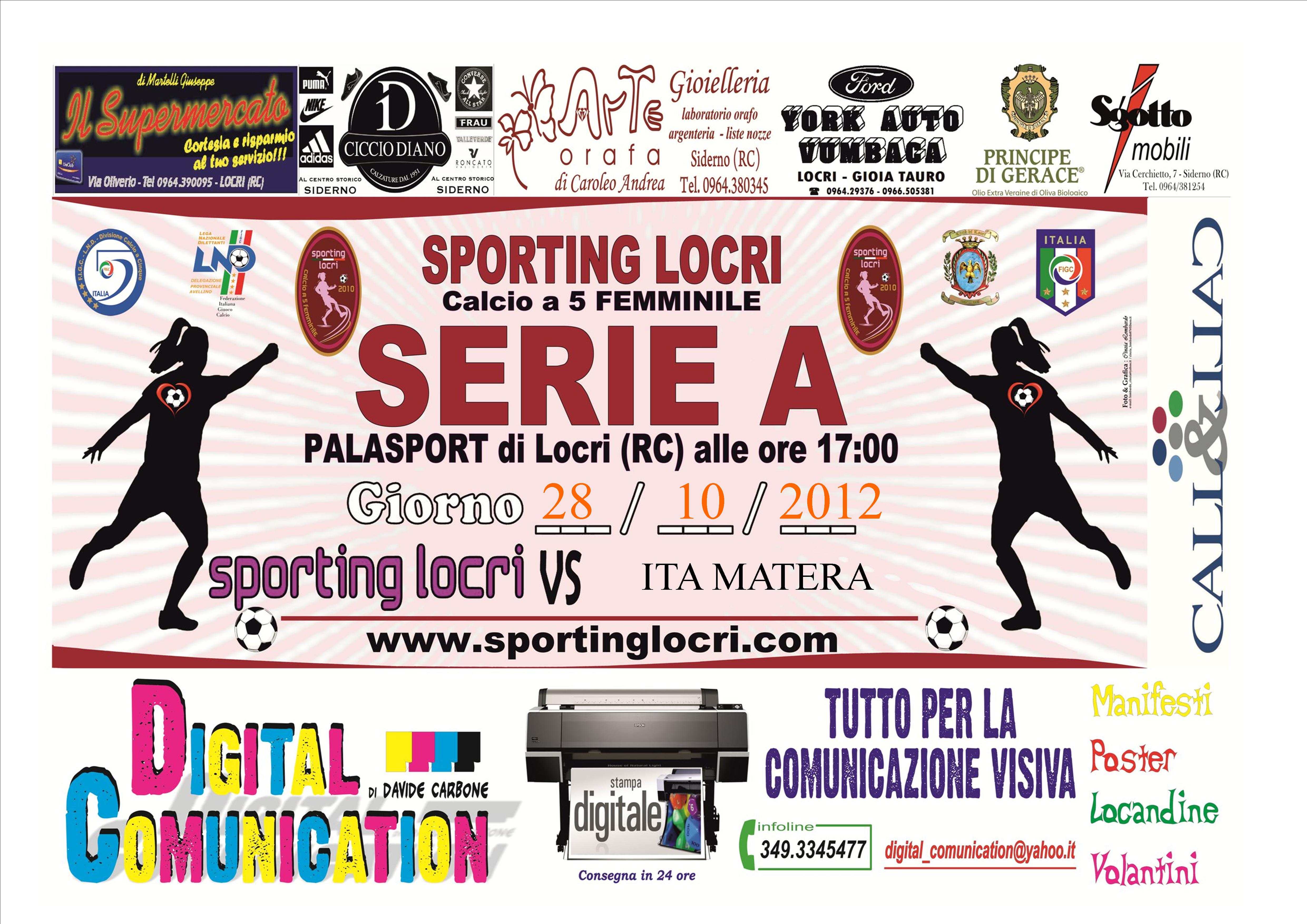 LOCANDINA 4A GIORNATA SPORTING- MATERA