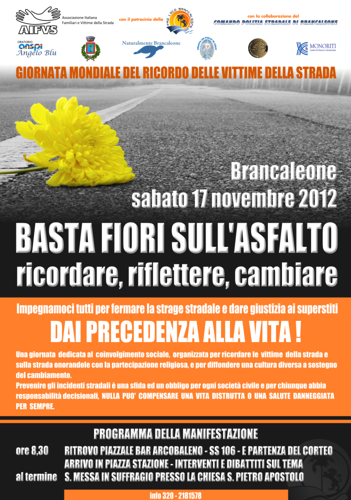 locandina vittime strada