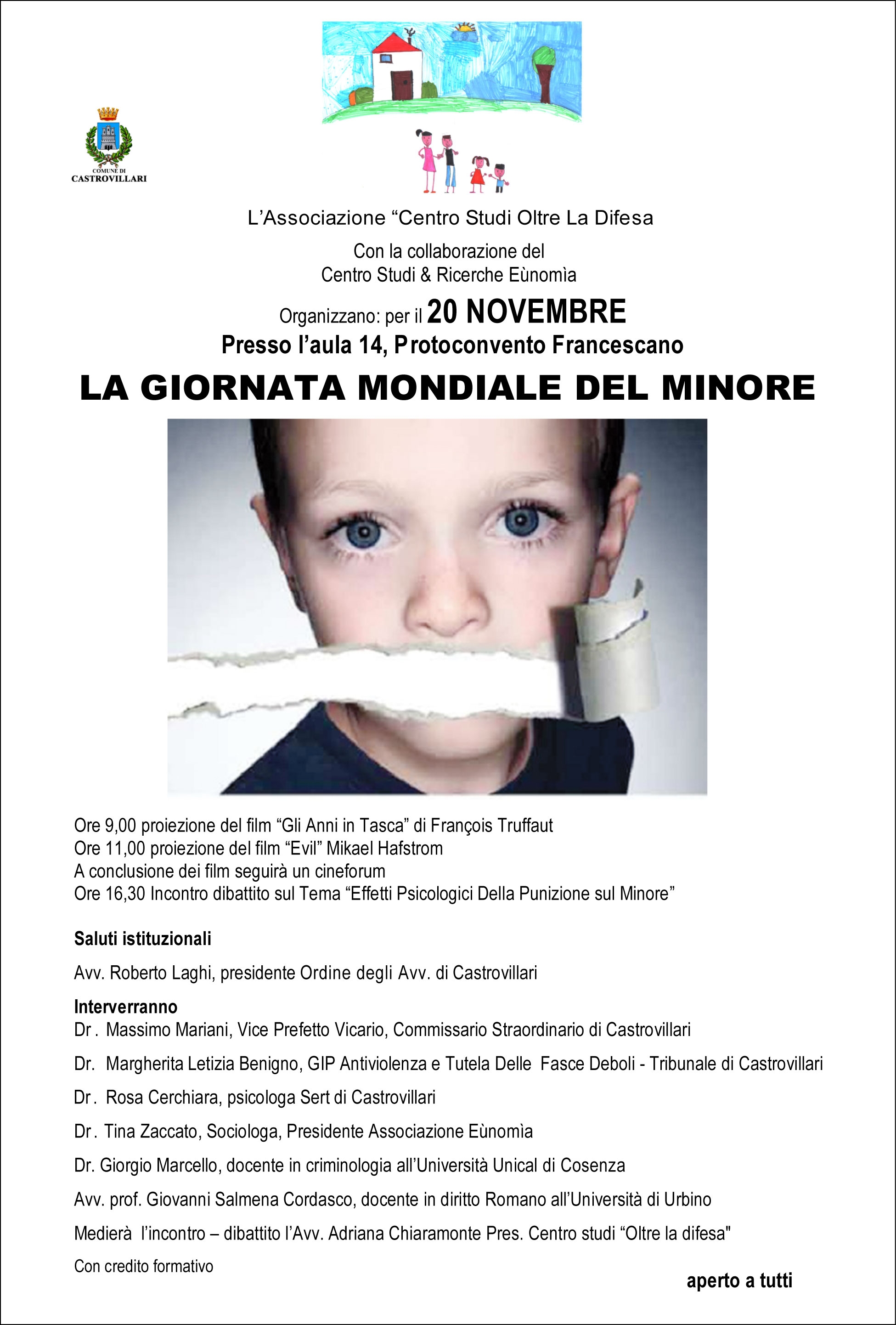 locandina giornata mondiale del minore