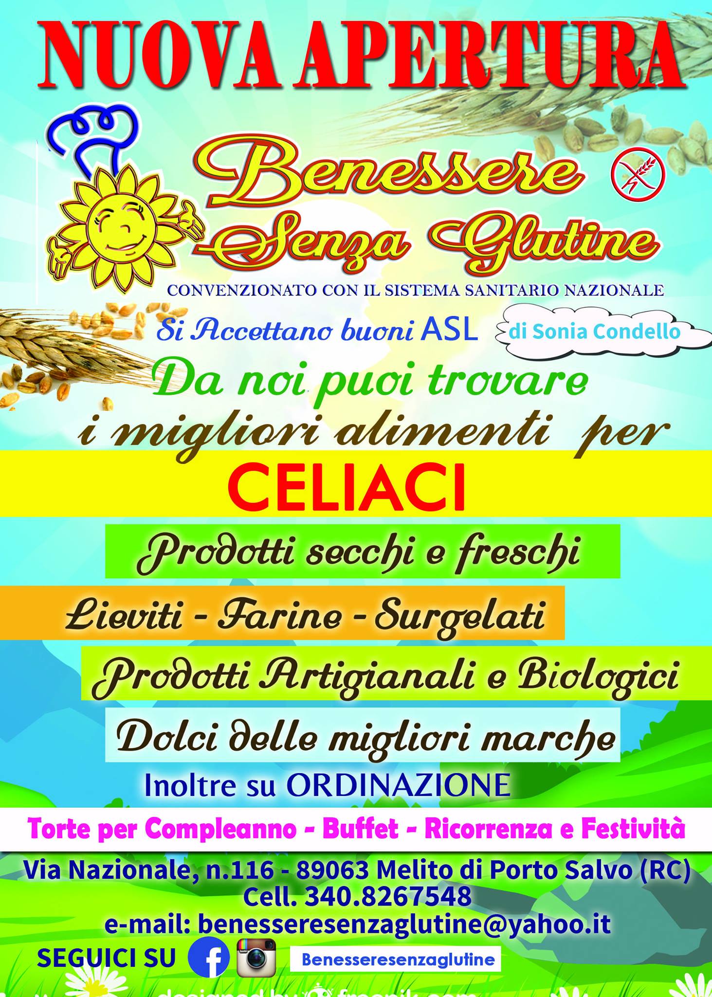 locandina benessere senza glutine melito