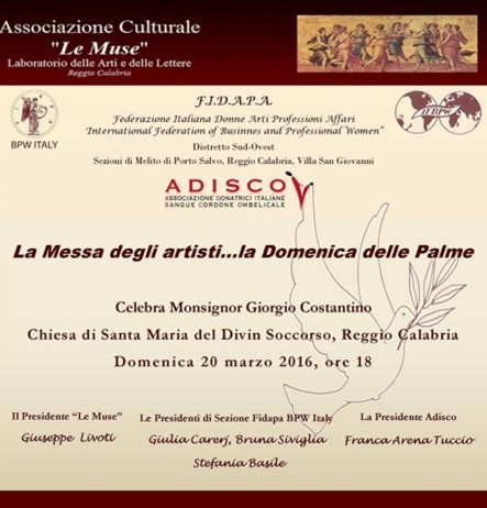 messa artisti domenica palme