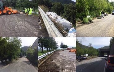#stradepulite Calabria, rimossi rifiuti abbandonati sulla SS 107