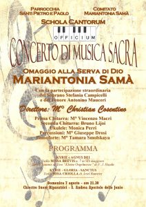 Concerto Serva Dio Mariantonia samà