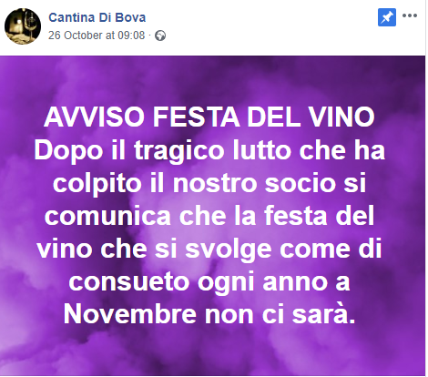 festa del vino a bova annullata