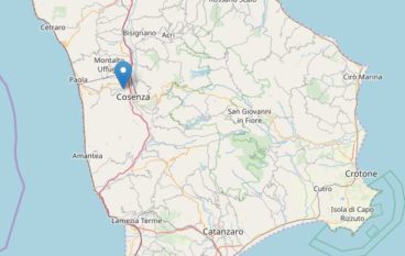 Forte scossa di terremoto a Cosenza di magnitudo 4.4