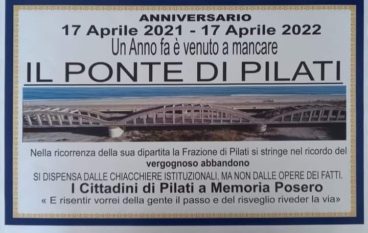 Ponte di Pilati, corre il primo anniversario di chiusura. La vergogna