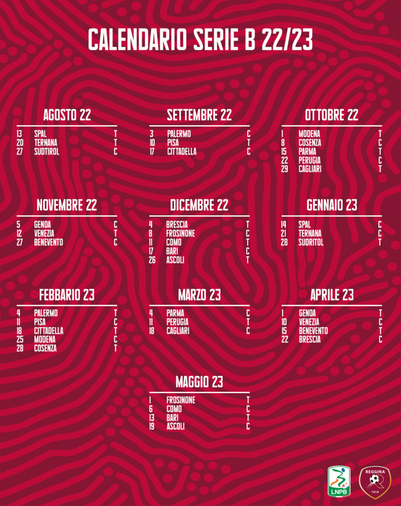 reggina calendario serie b