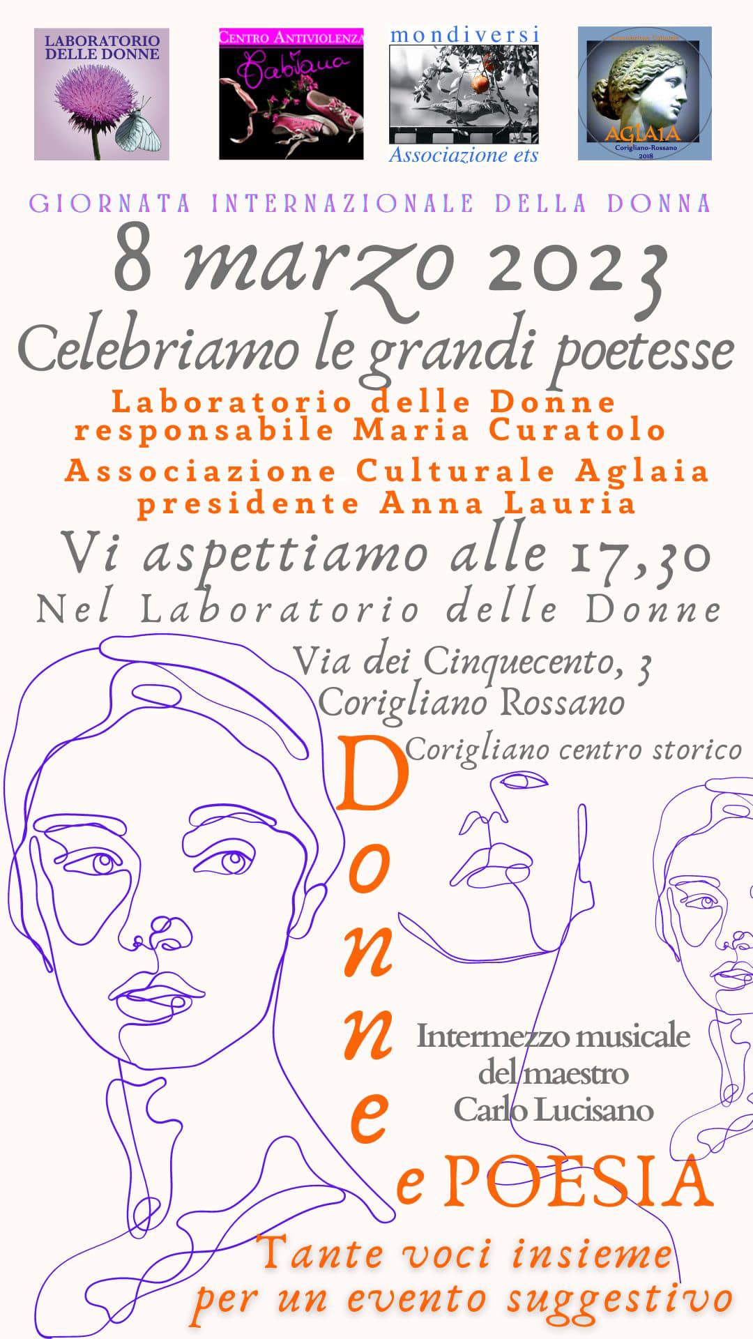 Otto Marzo 2023, Il Laboratorio delle Donne celebra le Grandi Poetesse