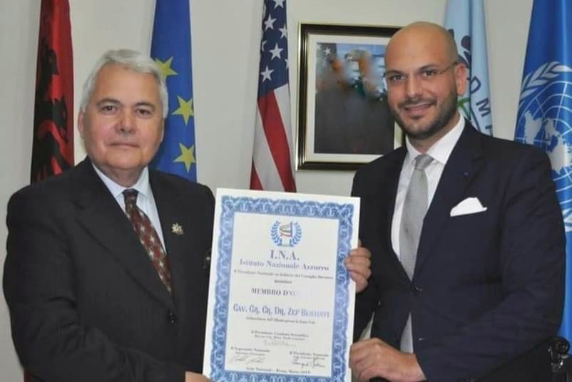 L'ex Ambasciatore dell'Albania Buschati con Lorenzo Festicini