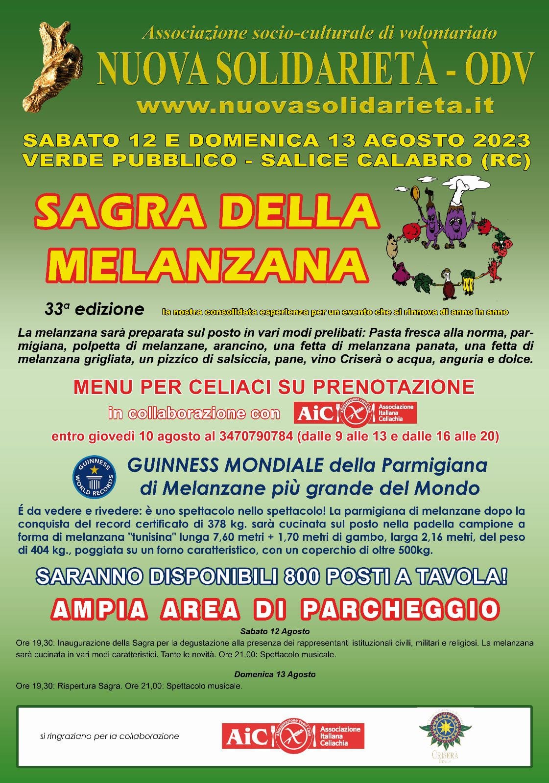 Salice Calabro (RC): 32^ edizione della Sagra della Melanzana