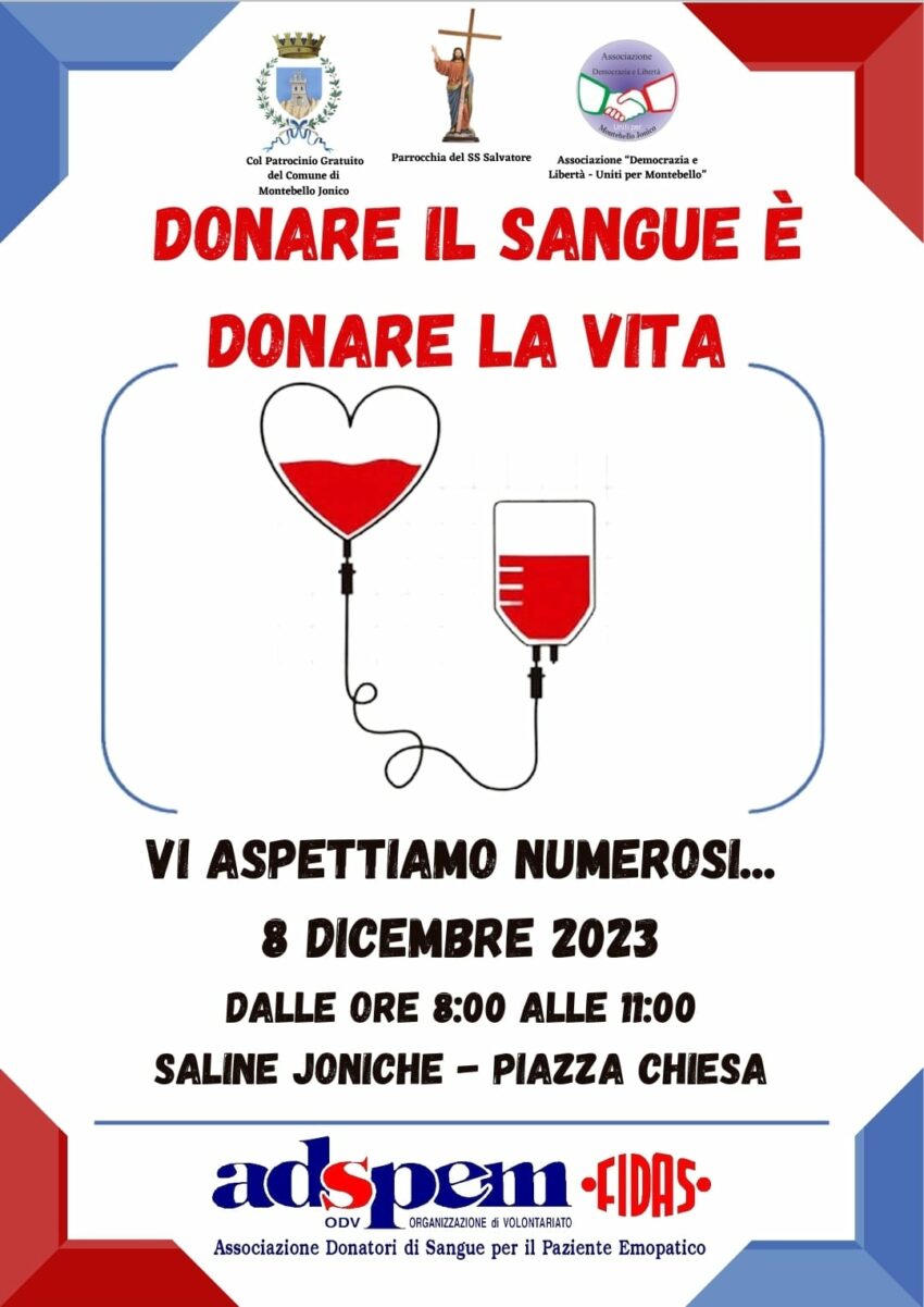 donare sangue saline joniche