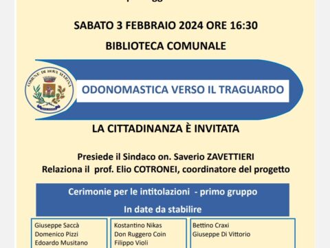 Bova Marina, Presentazione vie comunali