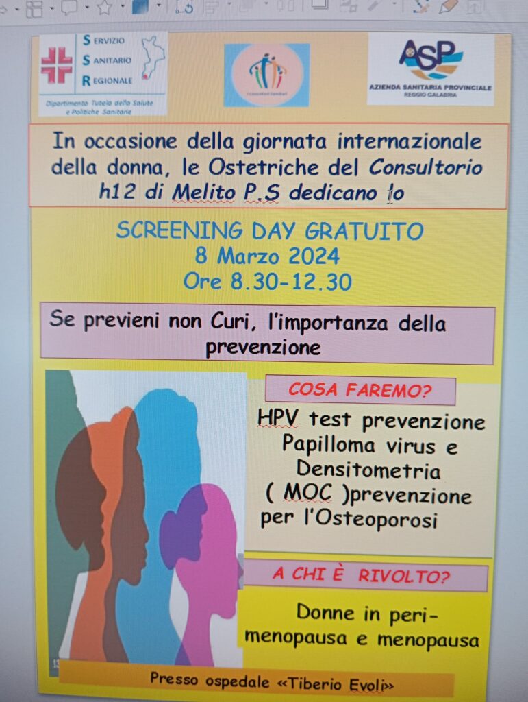 Melito Porto Salvo, Screening Day Gratuito per le Donne