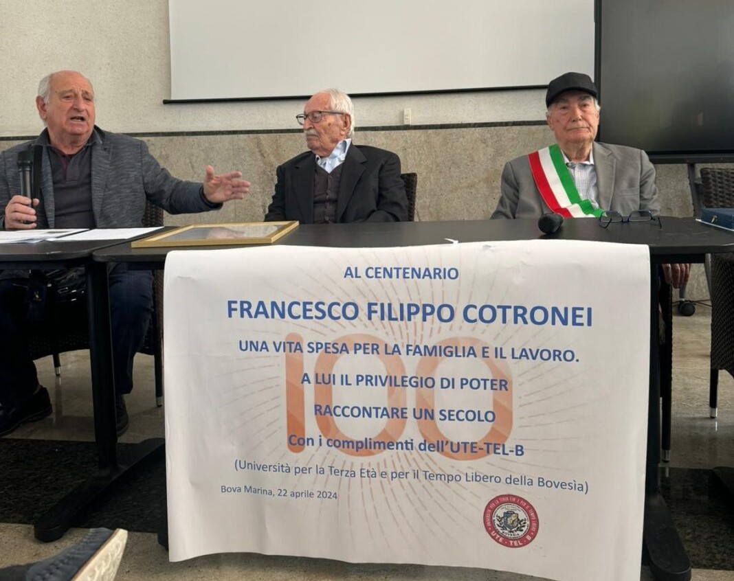 Bova Marina festeggia i 100 anni di Francesco Filippo Cotronei