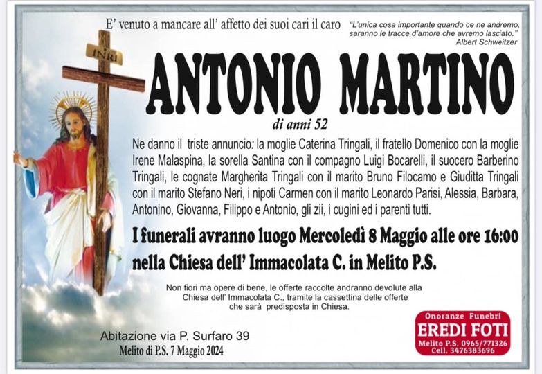Totó Martino funerali