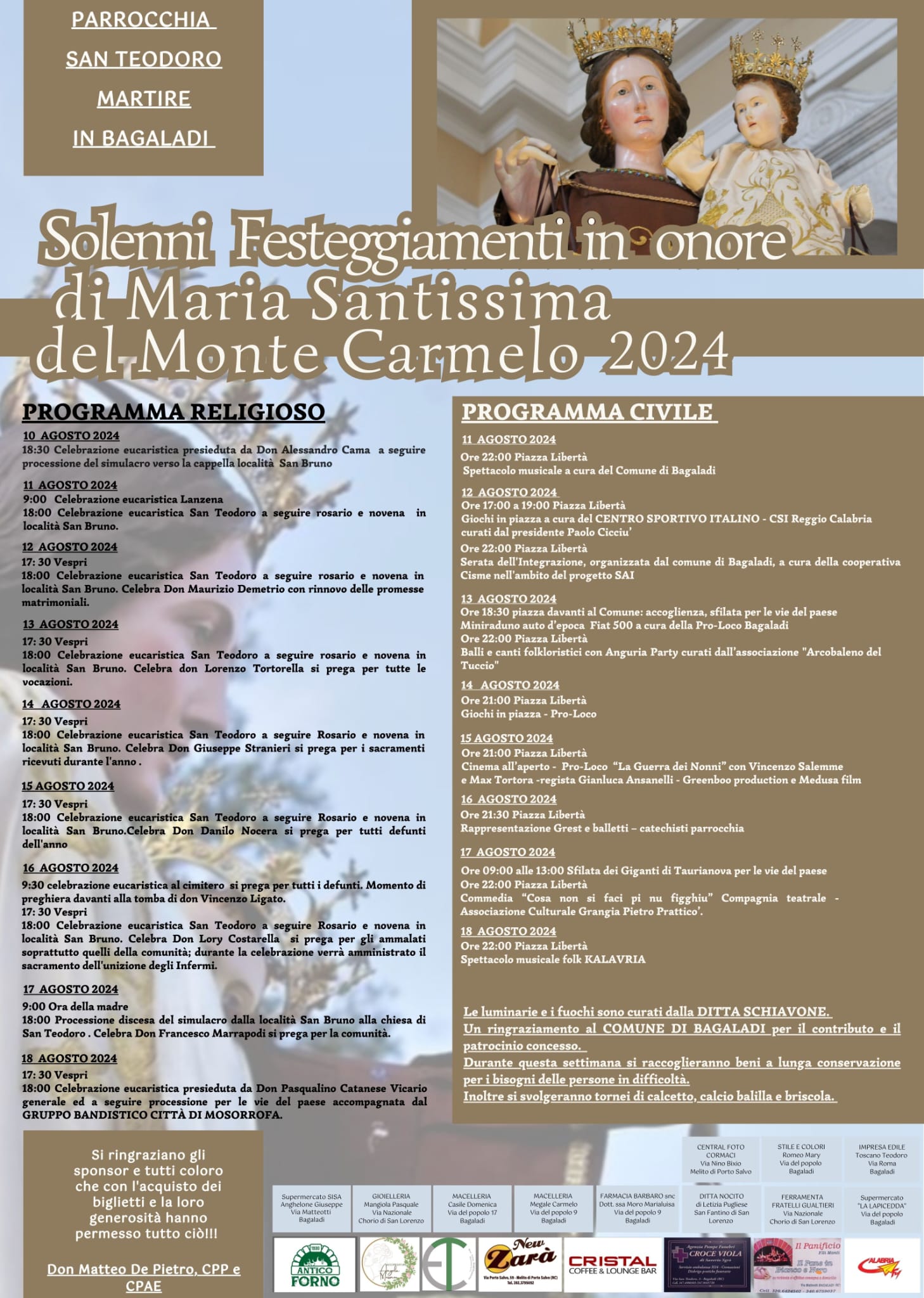 festa maria ss del carmelo bagaladi