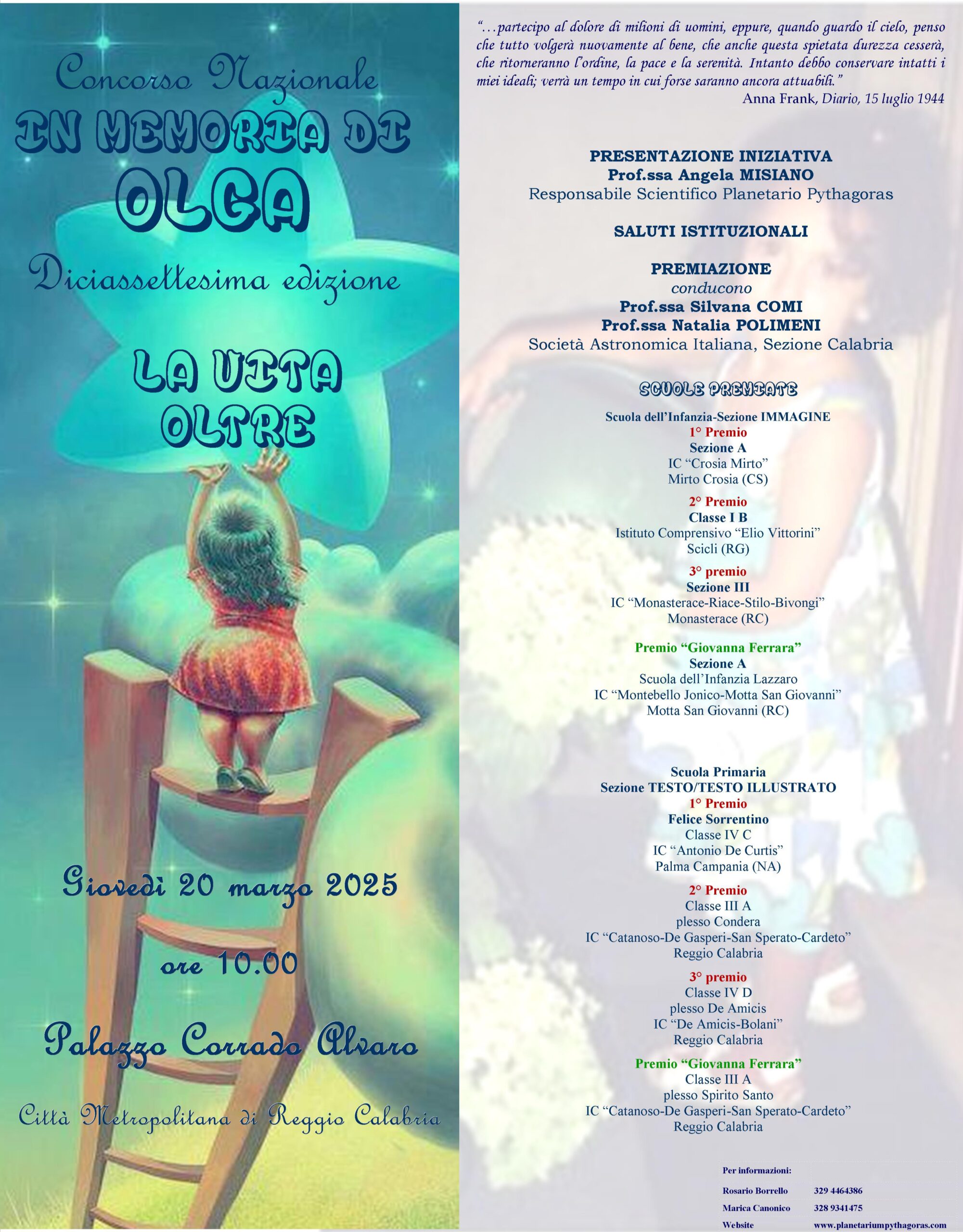 Cerimonia di premiazione del concorso “In memoria di Olga”
